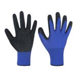 Gants demi-enduits en latex noir anti-rides en nylon antidérapant – Image 4