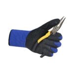 Gants demi-enduits en latex noir anti-rides en nylon antidérapant – Image 6