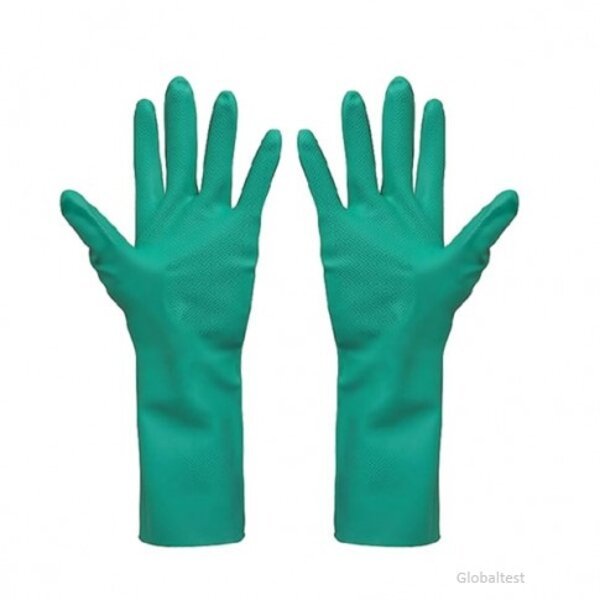 Gant industriel vert en nitrile 100 %, résistant aux produits chimiques, utilisé en milieu professionnel